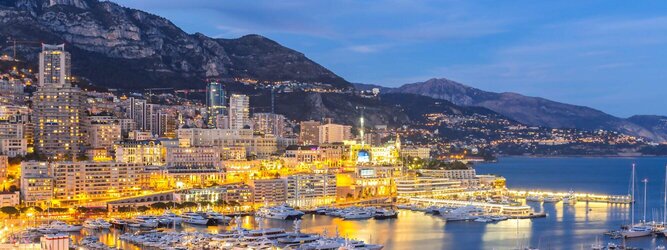 Trip Voucher Reiseideen Pauschalreise - Monaco - Genießen Sie die Fahrt Ihres Lebens am Steuer eines feurigen Lamborghini oder rassigen Ferrari. Starten Sie Ihre Spritztour in Monaco und lassen Sie das Fürstentum unter den vielen bewundernden Blicken der Passanten hinter sich. Cruisen Sie auf den wunderschönen Küstenstraßen der Côte d’Azur und den herrlichen Panoramastraßen über und um Monaco. Erleben Sie die unbeschreibliche Erotik dieses berauschenden Fahrgefühls, spüren Sie die Power & Kraft und das satte Brummen & Vibrieren der Motoren. Erkunden Sie als Pilot oder Co-Pilot in einem dieser legendären Supersportwagen einen Abschnitt der weltberühmten Formel-1-Rennstrecke in Monaco. Nehmen Sie als Erinnerung an diese Challenge ein persönliches Video oder Zertifikat mit nach Hause. Die beliebtesten Orte für Ferien in Monaco, locken mit besten Angebote für Hotels und Ferienunterkünfte mit Werbeaktionen, Rabatten, Sonderangebote für Monaco Urlaub buchen.